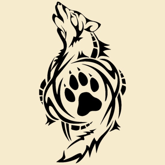 Wolf Native American Tribal Tattoo T-Shirt' Cotton Drawstring Bag |  Spreadshirt