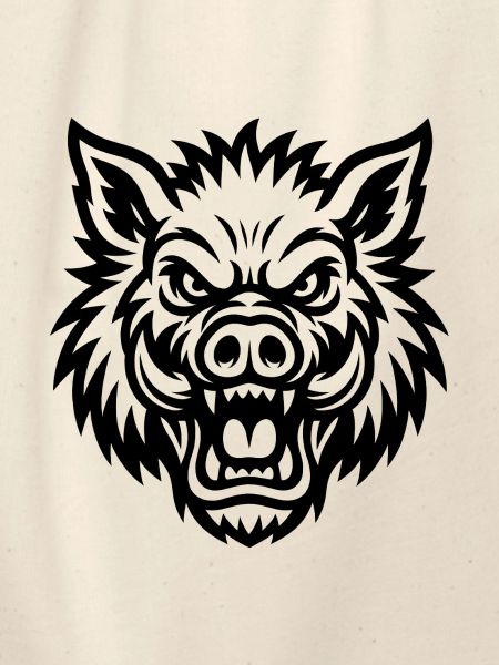 Raging Boar Line Art