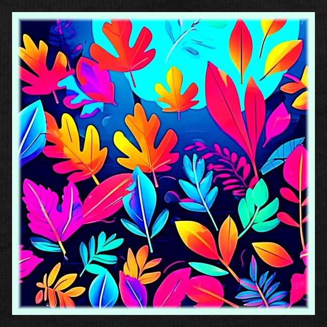 Neon Leaf Paradise Art