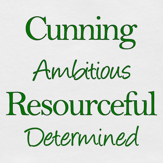 cunning ambitious resourceful determined green fon