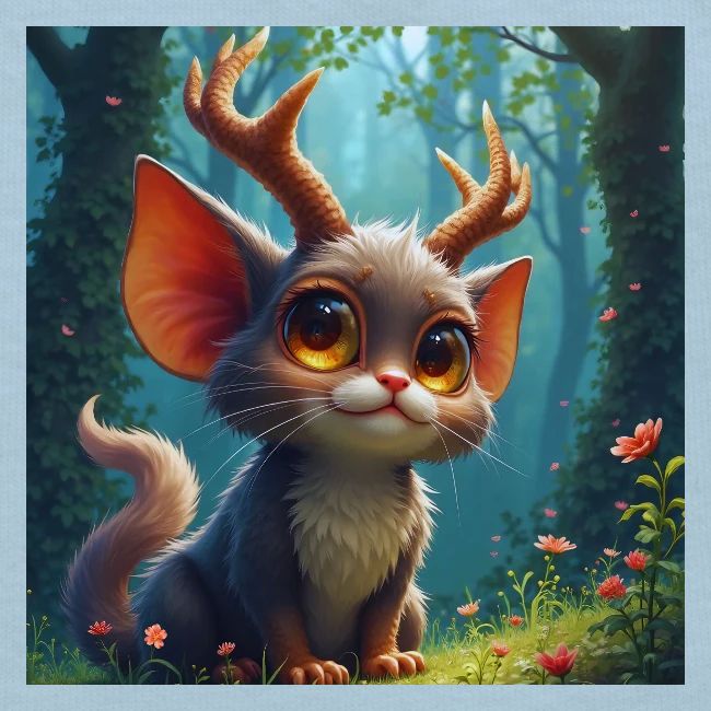 Magical Forest Creature with Deer Horns