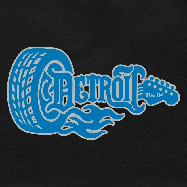 The D® - Detroit Wheel Guitar with Flames Bl Slvr