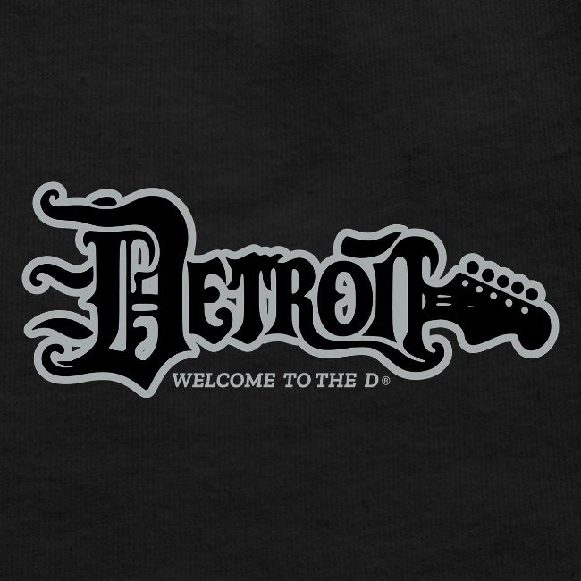 DETROIT GUITAR WTTD BLK SLR REG FONT