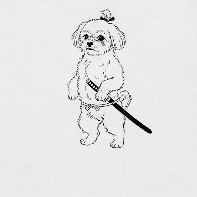 Samurai Maltese Katana Warrior Dog Tee