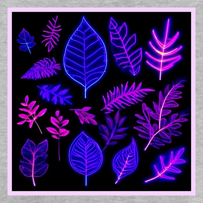 Neon Leaves in Pink and Purple Hues