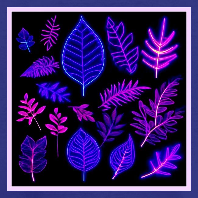 Neon Leaves in Pink and Purple Hues