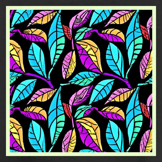 Stained Glass Leaves Design