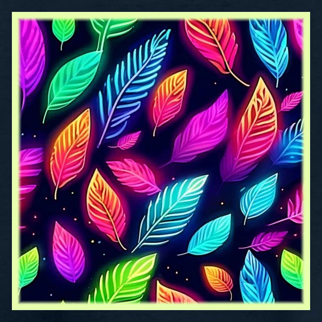 Neon Leaves in Vibrant Glow Art
