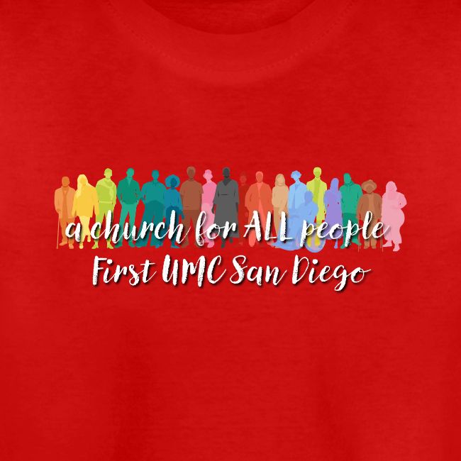 a church for all people - with colorful graphic