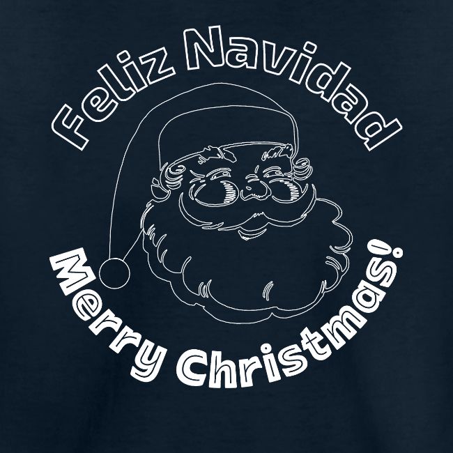 Feliz Navidad Merry Christmas Santa Claus Line Art