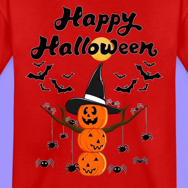 Pumpkin Snowman | Happy Halloween Tree and Spiders