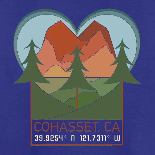 Cohasset Ca Lat/Long - Full Color w/white numbers
