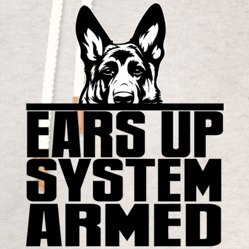 Ears Up System Armed German Shepherd - Unisex Shawl Collar Hoodie