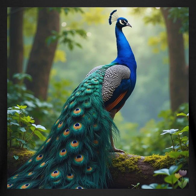 Majestic Peacock in Enchanted Forest