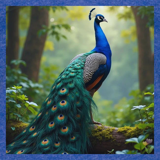 Majestic Peacock in Enchanted Forest