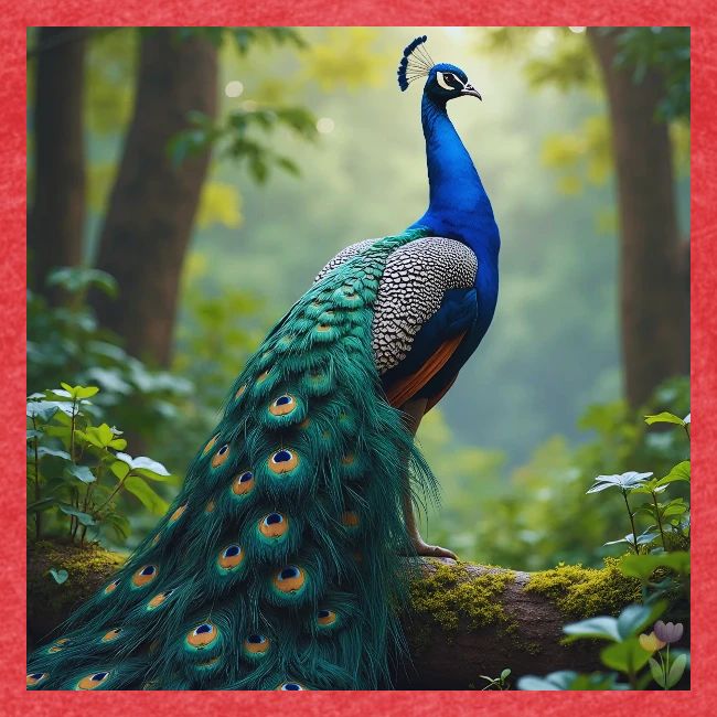 Majestic Peacock in Enchanted Forest