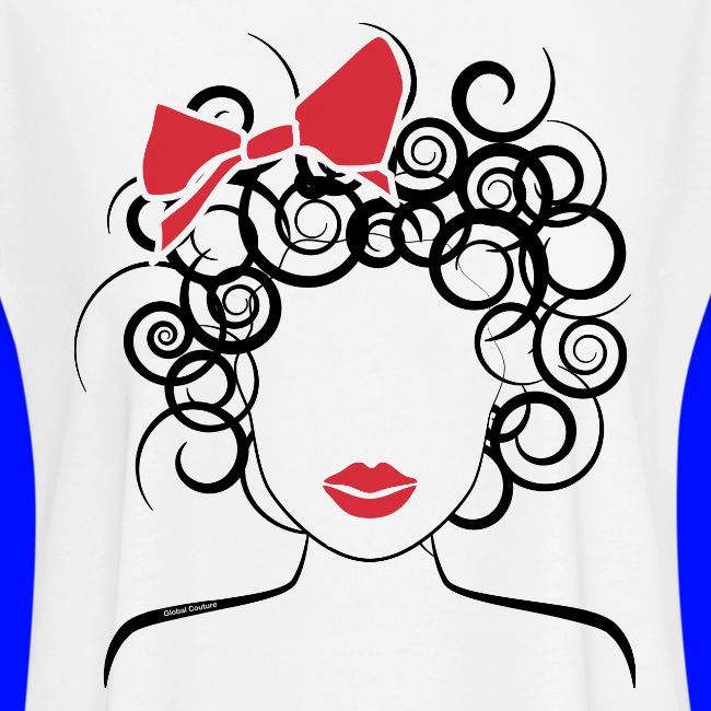 Curly Girl with Red Bow