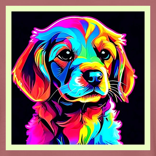 Rainbow Dog Portrait Art