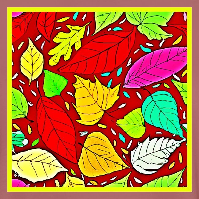 Rainbow Leaves Vibrant Pattern