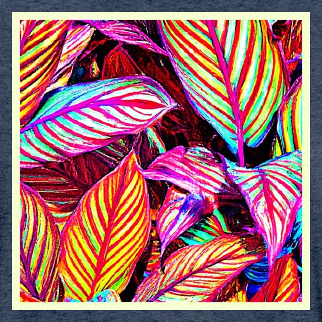 Striped Neon Leaves Design