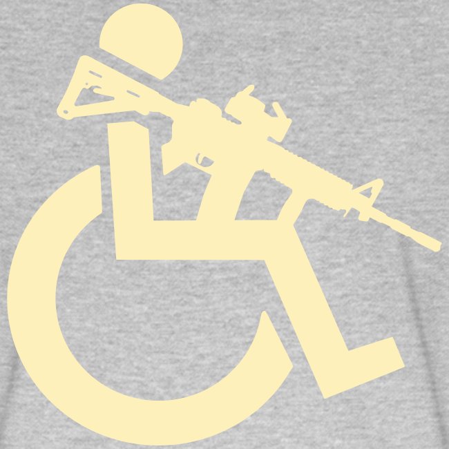Image of a wheelchair user armed with rifle