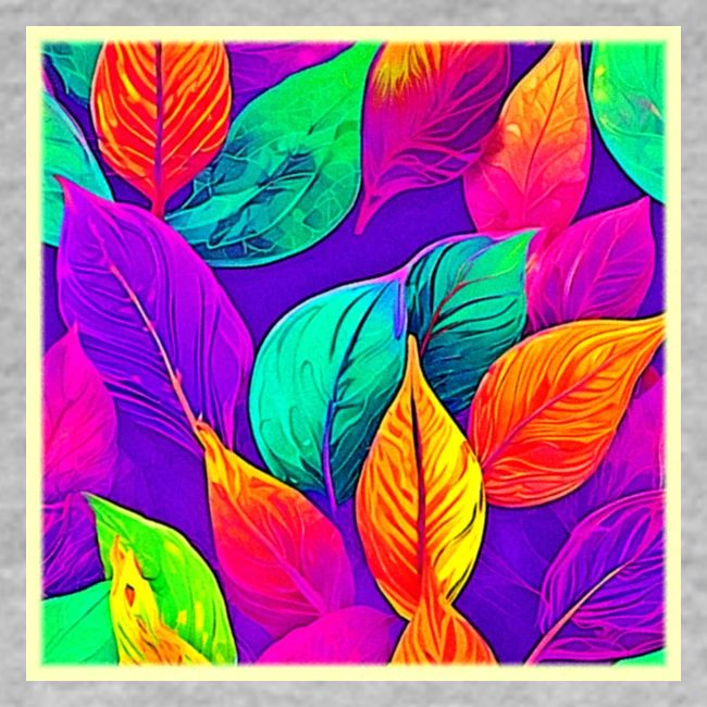 Vibrant Foliage: Cartoon Neon