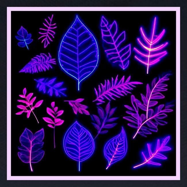 Neon Leaves in Pink and Purple Hues