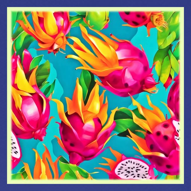 Vibrant Dragoon Fruit Pattern
