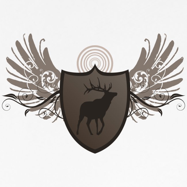 deer hunting crest and wings design