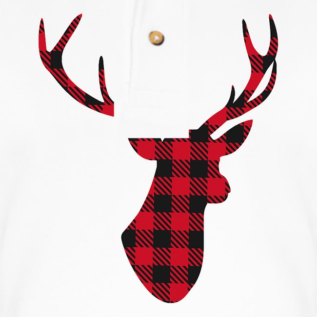 Classic Red Black Christmas Buffalo Plaid Deer