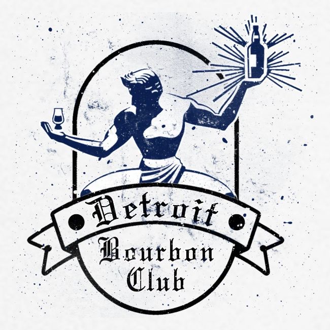 Distressed Blue Detroit Bourbon Club Logo