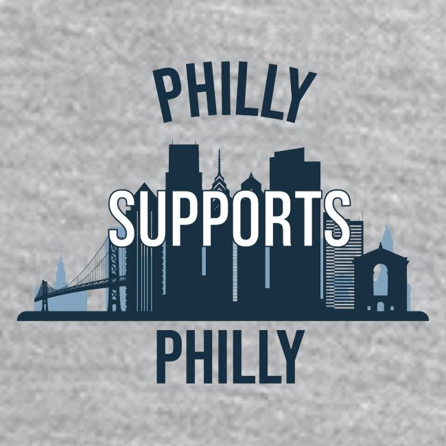 Philly Supports Philly skyline blue transparentbg