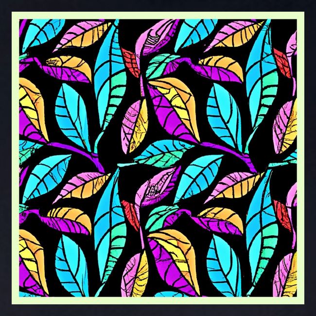 Stained Glass Leaves Design
