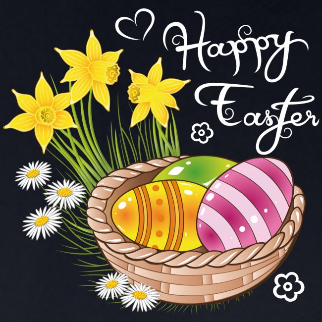 Happy Easter Basket Easter Eggs Spring Flowers