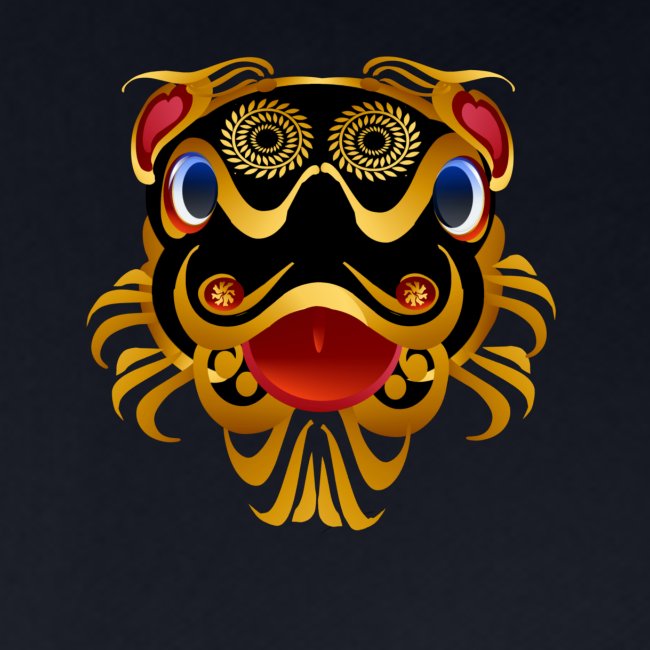 Black 'n Gold Chinese Dragon Face