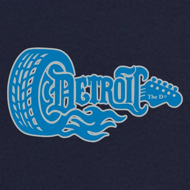 The D® - Detroit Wheel Guitar with Flames Bl Slvr