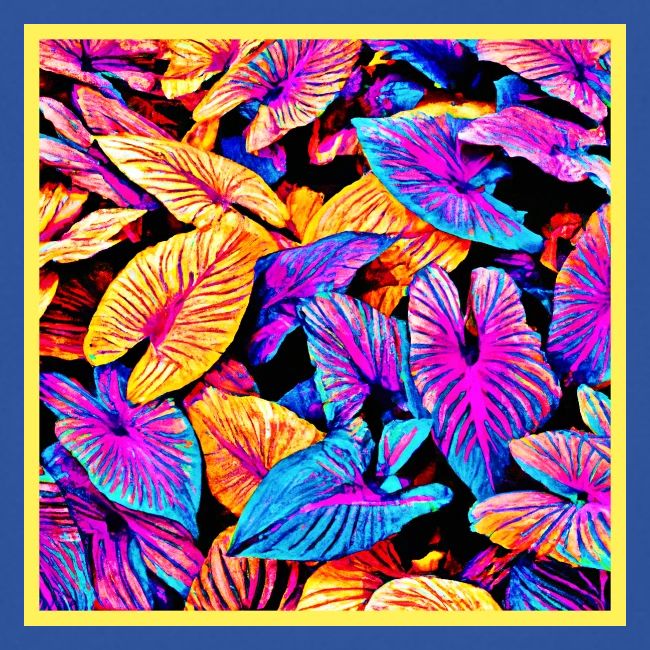 Captivating Neon Elegance Leaf Pattern