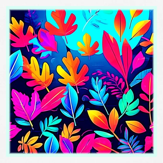 Neon Leaf Paradise Art