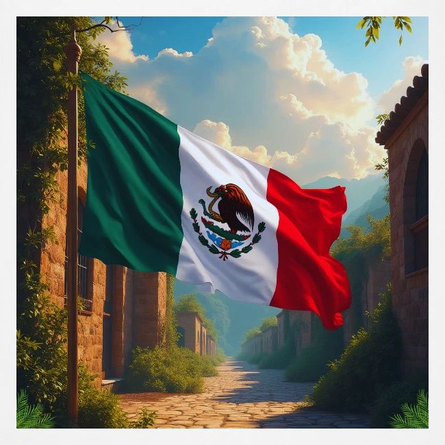 Mexican flag in Magical Town and Nature