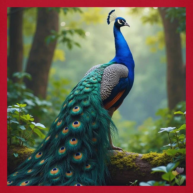 Majestic Peacock in Enchanted Forest