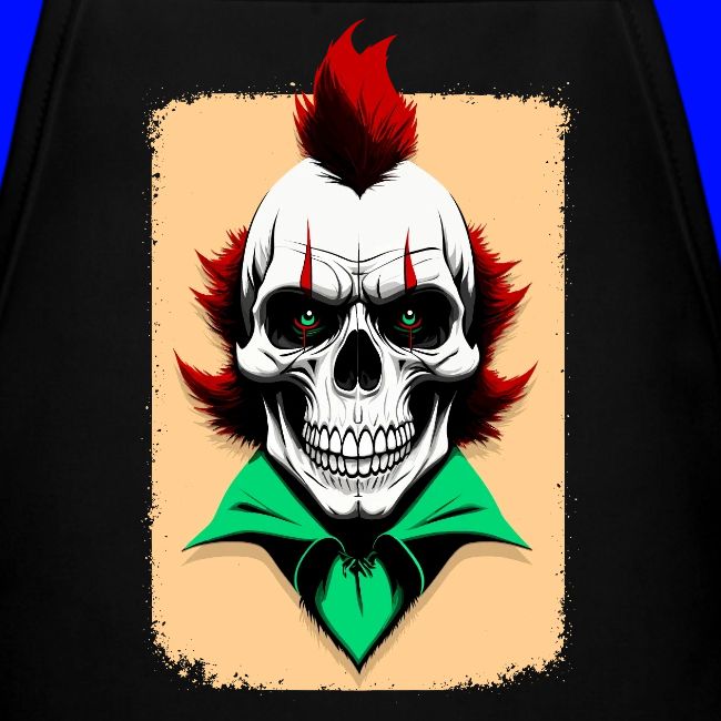 Skull clown with red hair