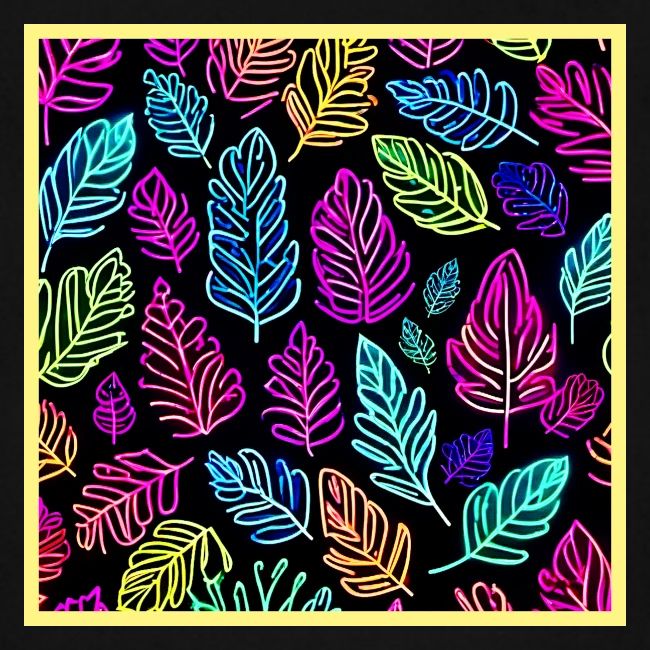 Luminous Foliage Tapestry: Neon Leaves Symphony