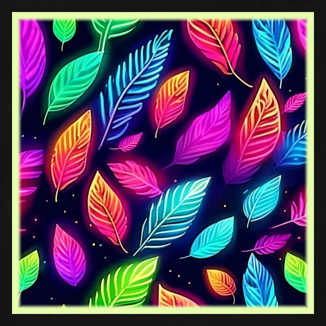 Neon Leaves in Vibrant Glow Art