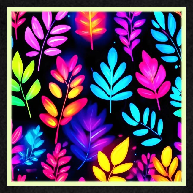 Neon Leaves Abstract Pattern