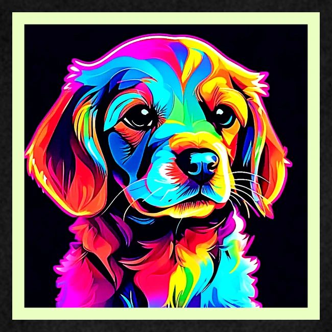 Rainbow Dog Portrait Art