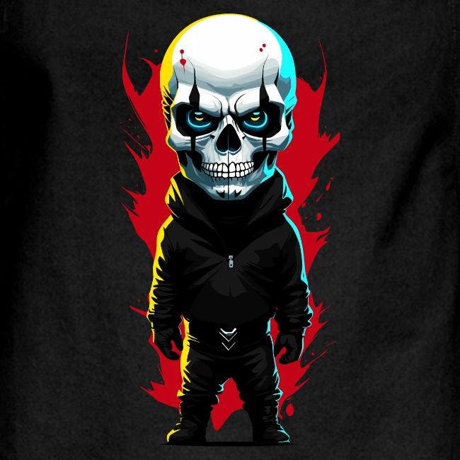 Little man with skull