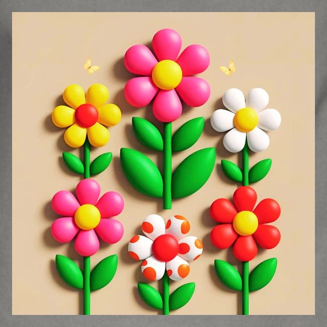 3D Flowers and Butterflies in Amber, Floral Design