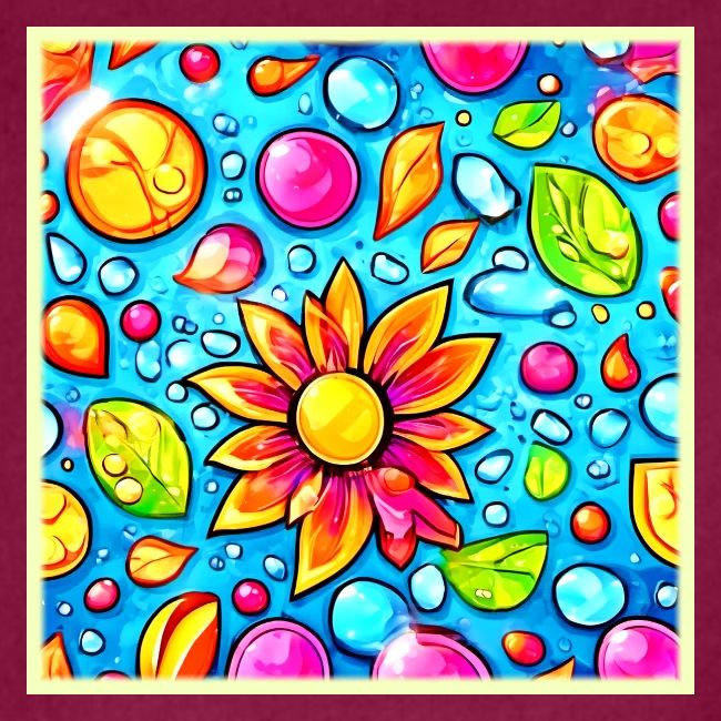 Colorful abstract flower pattern