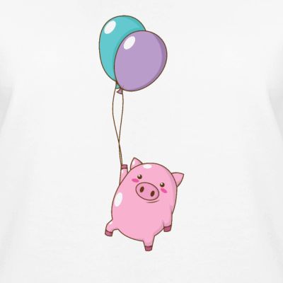 Piggy flies with balloons - Women's Premium Slim Fit Sweatshirt