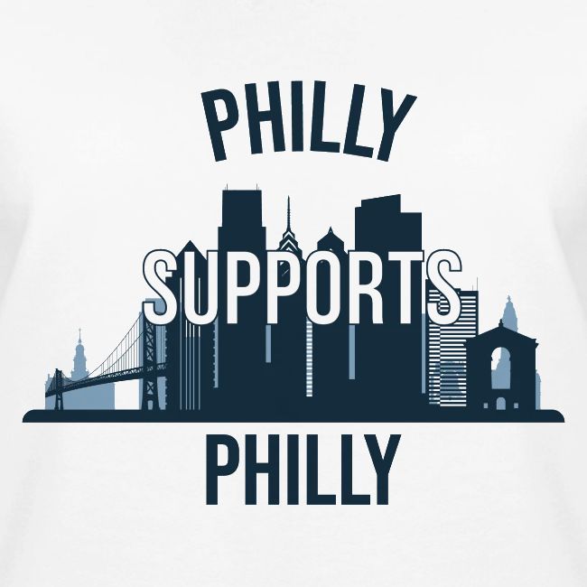 Philly Supports Philly skyline blue transparentbg